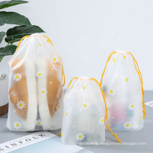 custom PVC transparent waterproof plastic storage bag packaging drawstring bags travel bundle pocket